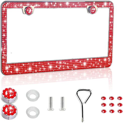 إطار لوحة ترخيص بلينغ سيارة ، غطاء رخصة الفولاذ المقاوم للصدأ من الفولاذ المقاوم للصدأ ، العالمي لمعظم السيارات ، سيارات الدفع الرباعي ، المركبات مع مجموعة المسمار ، إكسسوارات السيارات للنساء (الأرجواني ، 1pcs) in Kuwait