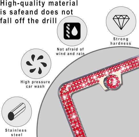 إطار لوحة ترخيص بلينغ سيارة ، غطاء رخصة الفولاذ المقاوم للصدأ من الفولاذ المقاوم للصدأ ، العالمي لمعظم السيارات ، سيارات الدفع الرباعي ، المركبات مع مجموعة المسمار ، إكسسوارات السيارات للنساء (الأرجواني ، 1pcs) in Kuwait