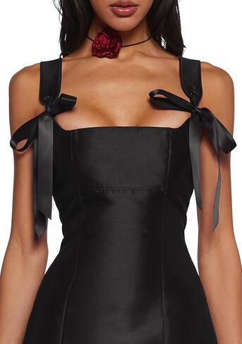Dolls Kill Pixie Stardust Mini Dress by Current Mood - Taffeta Dress with Fit and Flare Silhouette, Perfect for Special Events - Black, XX-Small in Saudi Arabia