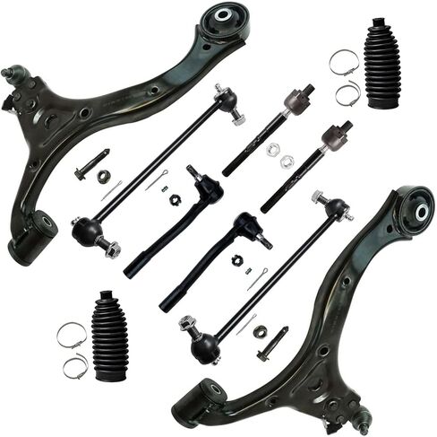 Detroit Axle - Front 10pc End Suspension Kit for Hyundai 2007-2008 Entourage 2006-2014 Kia Sedona, 2 Lower Control Arms with Ball Joints 2 Sway Bar Links 4 Inner Outer Tie Rods 2 Boots Replacement in Saudi Arabia