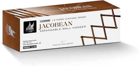 Expandable Wooden Coat Rack Hanger – Accordion Wall Mounted Pine Wood Hooks – Hand Made Vintage Expending Pegs – Hang Coat, Jacket, Hat, Leash, Towel, Mug, Bag – Distressed White in Saudi Arabia
