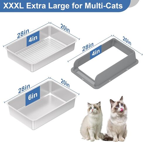 صندوق القمامة الفولاذ المقاوم للصدأ مع غطاء ، صندوق القمامة القطط للقطط للحصى الصنوبر والقطط الصغيرة ، نظام القمامة المعدنية للمعادن للتحكم in Kuwait