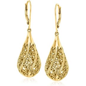 Ross-Simons 18kt Gold Over Sterling Filigree Teardrop Earrings in Saudi Arabia