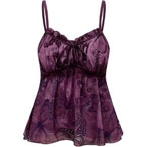 SOLY HUX Women's Plus Size Vintage Printed Camisole Tie Front Summer Beach Vacation Cami Tops in Saudi Arabia