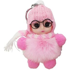 Fluffy Pom pom keychain keychain شعر أرنب اصطناعي لطيف من سلسلة مفاتيح السيارة مفتاحية. in Kuwait