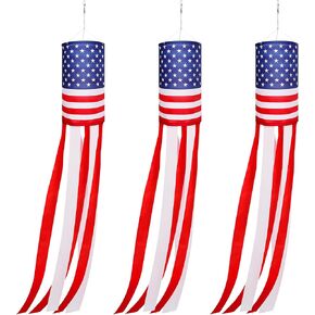 2 قطعة 40 بوصة العلم الأمريكي الأمريكي Windsock نجوم وخطوط ليوم العلم وزينة الرابع من يوليو في الهواء الطلق in Kuwait