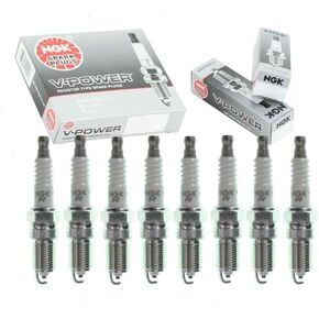 8 pc NGK V-Power Spark Plugs compatible with Chevrolet Silverado 2500 HD 8.1L V8 2001-2006 in Kuwait