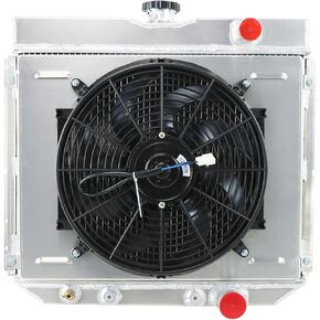 ALLOYWORKS 3 Row Core All Aluminum Radiator w/Shroud Fan For 1967-1970 Ford Mustang/Falcon/Fairlane/Torino/Galaxie (NEW) in Saudi Arabia