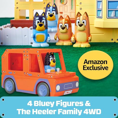 Tile Town Bluey Heeler Home & 4WD Vehicle Magnetic Tiles Construction Building Playset + Family Figures, Kids 3-5+, New Action Tiles, Realistic Builds, STEM Creative Toy | Amazon Exclusive in Saudi Arabia