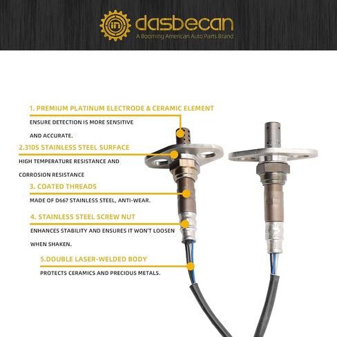 Dasbecan 2Pcs Oxygen O2 Sensor Upstream and Downstream Compatible with Toyota Tacoma 2000-2004 2.4L 2.7L 3.4L Replaces 234-9001 234-4189 in Saudi Arabia