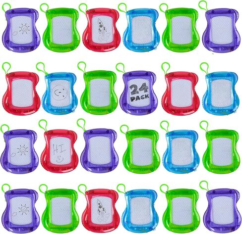Pack of 24 Mini Magnetic Drawing Board for Kids - Backpack Keychain Clip Drawing Boards, Erasable Doodle Sketch Writing Pad, Birthday Kids Party Favors & Goodie Bags Stuffers in Saudi Arabia