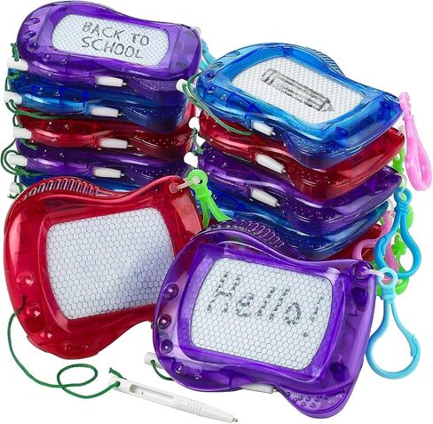 Pack of 24 Mini Magnetic Drawing Board for Kids - Backpack Keychain Clip Drawing Boards, Erasable Doodle Sketch Writing Pad, Birthday Kids Party Favors & Goodie Bags Stuffers in Saudi Arabia