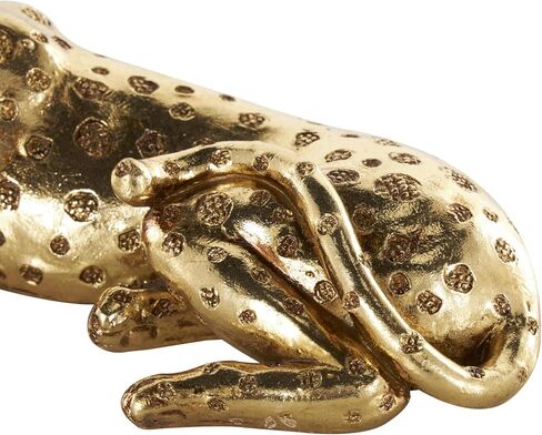 DECO 79 راتنج النمر النحت الزخرفي وضع ديكور منزلي مع بقع محكم ، تمثال لهجة 8 "× 4" × 4 "، الذهب in Saudi Arabia
