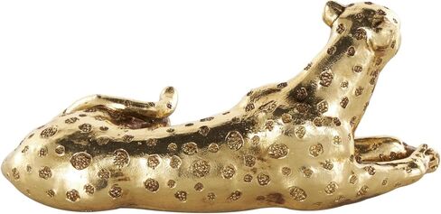 DECO 79 راتنج النمر النحت الزخرفي وضع ديكور منزلي مع بقع محكم ، تمثال لهجة 8 "× 4" × 4 "، الذهب in Saudi Arabia