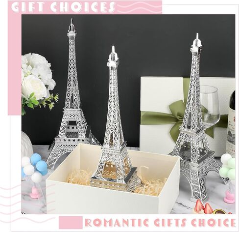 Therwen 12 PCS 15 '' Eiffel Tower تمثال ديكور سبيكة باريس باريس فرنسي إيفل برج النموذج القابل للتحصيل تمثال باريس باريس الفني التمثال النموذجية الحزب هدية للكيك توبيبر (أسود) in Saudi Arabia