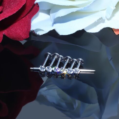 20G Flat Back Stud Earrings for Women Hypoallergenic Surgical Steel Threadless Tragus Cartilage Conch Nose Monroe Labret Medusa Piercing Jewelry/Be Equipped With Piercing Ball Grabber Tool in Saudi Arabia