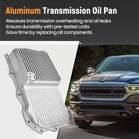228053000 Aluminum Transmission Oil Pan w/Filter Compatible with Dodge Challenger Charger 2015-2022 5.7L 6.4L V8 Gas or Ram 1500 2013-2022 5.7L 3.0L 8HP70/8HP75 with Gasket 8-Speed Transmission in Saudi Arabia