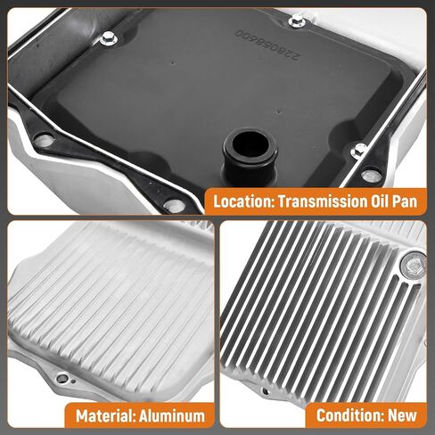 228053000 Aluminum Transmission Oil Pan w/Filter Compatible with Dodge Challenger Charger 2015-2022 5.7L 6.4L V8 Gas or Ram 1500 2013-2022 5.7L 3.0L 8HP70/8HP75 with Gasket 8-Speed Transmission in Saudi Arabia