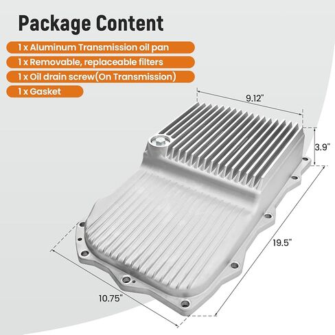 228053000 Aluminum Transmission Oil Pan w/Filter Compatible with Dodge Challenger Charger 2015-2022 5.7L 6.4L V8 Gas or Ram 1500 2013-2022 5.7L 3.0L 8HP70/8HP75 with Gasket 8-Speed Transmission in Saudi Arabia