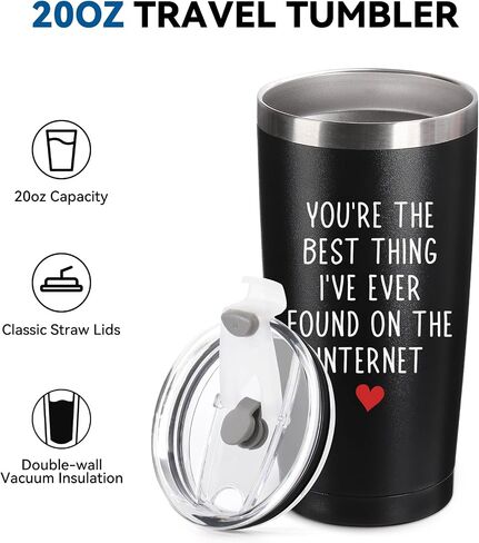 Fathers Day Gift for Him - You're The Best Thing I Found On The Internet - Husband Birthday Gifts from Wife I Love You Valentines Day Gift for Him Boyfriend, 20oz Tumbler in Saudi Arabia