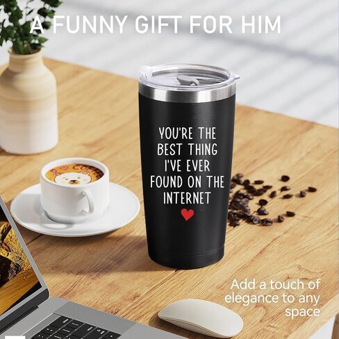 Fathers Day Gift for Him - You're The Best Thing I Found On The Internet - Husband Birthday Gifts from Wife I Love You Valentines Day Gift for Him Boyfriend, 20oz Tumbler in Saudi Arabia