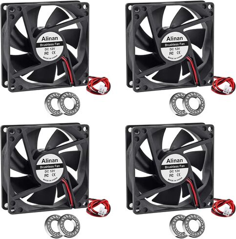 Alinan 4pcs 8025 80mm × 25 مم 5 فولت USB محامل الكرة المزدوجة معجب 2pin 2pin مروحة عادم التبريد للبرداف المبرد DIY تنفيس تنفيس العادم in Kuwait