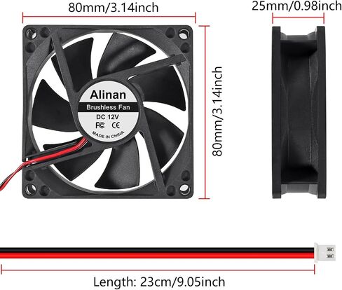 Alinan 4pcs 8025 80mm × 25 مم 5 فولت USB محامل الكرة المزدوجة معجب 2pin 2pin مروحة عادم التبريد للبرداف المبرد DIY تنفيس تنفيس العادم in Kuwait