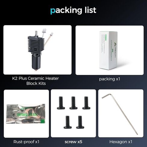 Creality Official K2 Plus Ceramic Heating Block Kit, with Quick-swap Nozzle Kit, Supports 350°C High Temperature 3D Printing Hotend Kit in Kuwait