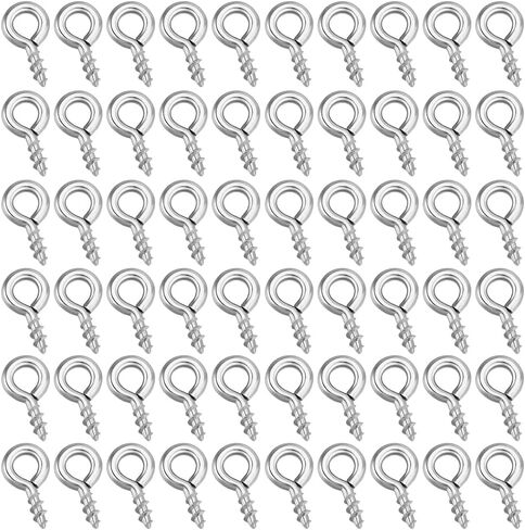 Beebeecraft 1 Box 400pcs دبابيس العين الصغيرة المسمار 304 من الفولاذ المقاوم للصدأ 10 ملم كوبس ملولبة للمجوهر in Saudi Arabia
