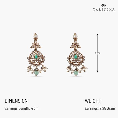 Tarinika Jagrati Nakshatra Cz Jhumki Drop أقراط - أقراط هندية للنساء - مثالية للمناسبات العرقية | الأقراط الهندية التقليدية | ضمان سنة واحدة* in Kuwait