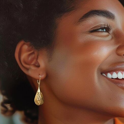 Ross-Simons 18kt الذهب على أقراط Teardrop Sterling Filigree in Saudi Arabia