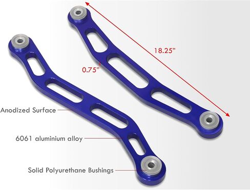 AJP Distributors JDM الخلفية السفلى التعليق T-6061 الألومنيوم التحكم في شريط قضيب قضيب القضبان LCA الدعامات البولي يوريثان الصلبة الأزرق متوافق/استبدال اتفاق CB7 CB 1990 1991 1992 1993 90 91 92 93 in Saudi Arabia