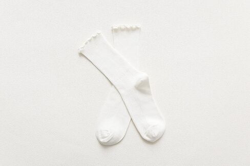 Women Ankle Socks, Super Soft Lolita Ruffle Turn-Cuff Striped Double Needle Combed Cotton Socks 3 Pairs in Saudi Arabia
