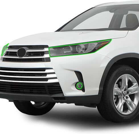 Bogar Tech Designs الخلفية الخلفية المصباح الخلفي Tail Light Kit PPF متوافق مع Toyota Highlander 2016-2019 ، Dark Smoke in Kuwait
