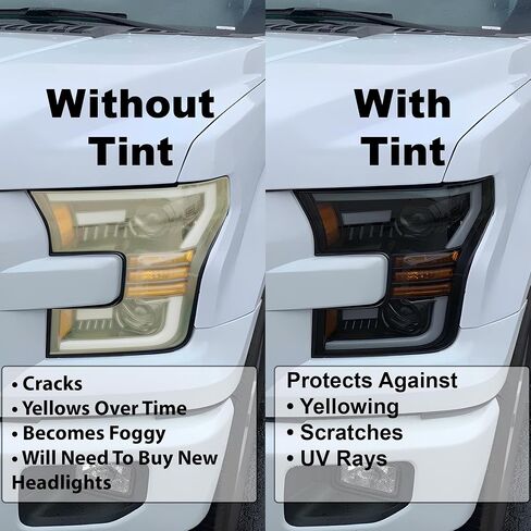 Bogar Tech Designs الخلفية الخلفية المصباح الخلفي Tail Light Kit PPF متوافق مع Toyota Highlander 2016-2019 ، Dark Smoke in Kuwait