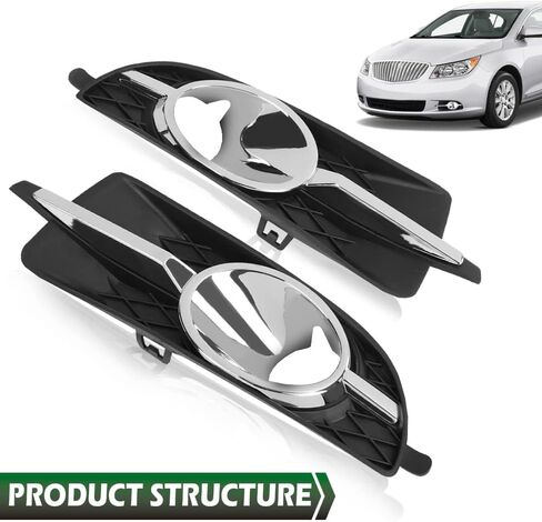Grand Orange Fog Light Light Trim Trim Cover Cover متوافق مع Buick Lacrosse 2010 2011 2012 2013 /Fit Buick Allure 2010 Fog Light Cover Trim 20859108 GM1039120 20859107 GM1038131 in Saudi Arabia