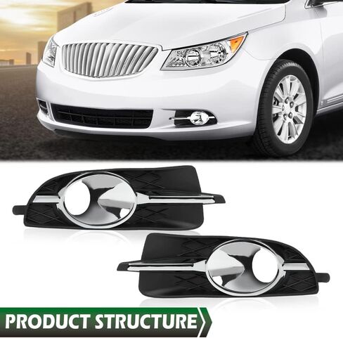 Grand Orange Fog Light Light Trim Trim Cover Cover متوافق مع Buick Lacrosse 2010 2011 2012 2013 /Fit Buick Allure 2010 Fog Light Cover Trim 20859108 GM1039120 20859107 GM1038131 in Saudi Arabia