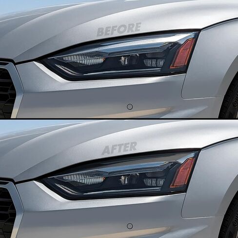 Slickmod Precut Vinyl Smoke Lint لعام 2020-2024 Audi A5 S5 RS5 (35 ٪ دخان خفيف ، 1. المصباح الأمامي) in Saudi Arabia