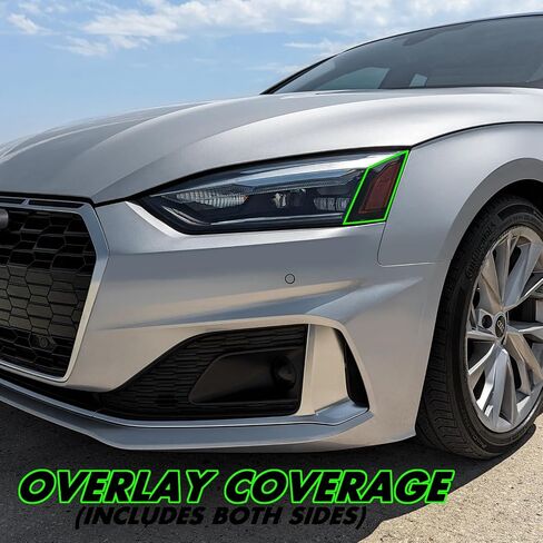 Slickmod Precut Vinyl Smoke Lint لعام 2020-2024 Audi A5 S5 RS5 (35 ٪ دخان خفيف ، 1. المصباح الأمامي) in Kuwait