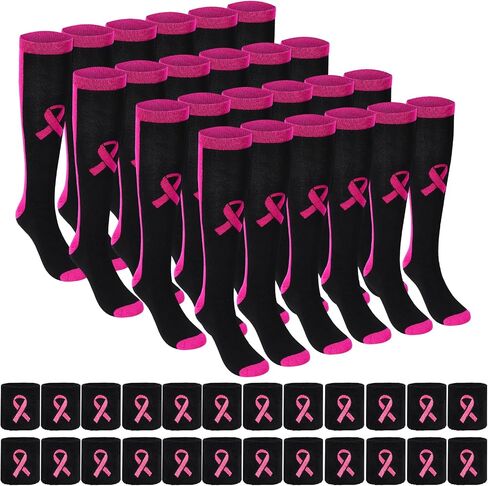 Zhanmai Breast Cancer Awareness Breast Cancer Pink Ribbon Socks and Wristbands for Soccer Volleyball Football Baseball Team in Saudi Arabia
