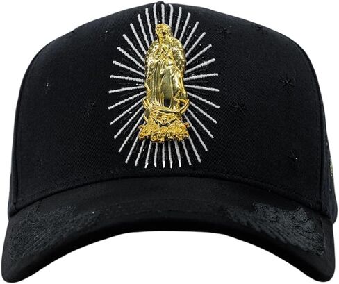 Bigg Boss La Guadalupana Black- Premium Hat للرجال ، قبعات لأي مناسبة ، قبعة البيسبول للرجال ، قبعات الرجال القابلة للتعديل ، القبعات السوداء - القبعة القابلة للتعديل in Kuwait