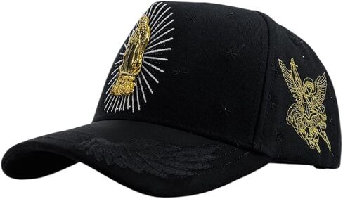 Bigg Boss La Guadalupana Black- Premium Hat للرجال ، قبعات لأي مناسبة ، قبعة البيسبول للرجال ، قبعات الرجال القابلة للتعديل ، القبعات السوداء - القبعة القابلة للتعديل in Kuwait