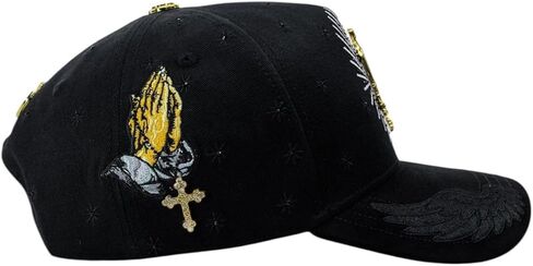 Bigg Boss La Guadalupana Black- Premium Hat للرجال ، قبعات لأي مناسبة ، قبعة البيسبول للرجال ، قبعات الرجال القابلة للتعديل ، القبعات السوداء - القبعة القابلة للتعديل in Kuwait