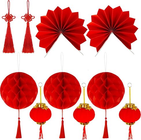 Winlyn 166 PCS صينية القمر الحلي الجديدة الحلي الشنقا حظا سعيدا الحلي الحلي الأحمر الفوانيس الحمر in Kuwait