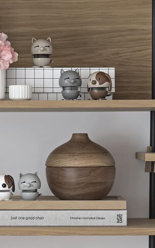 Hoptimist Cat Danish Danish Decor Decor Ornament infus relegance and whimsy ، مضيفًا لمسة من المرحة - Cat Latte Small ، 2.99 × 3.98 × 2.6 بوصة in Kuwait