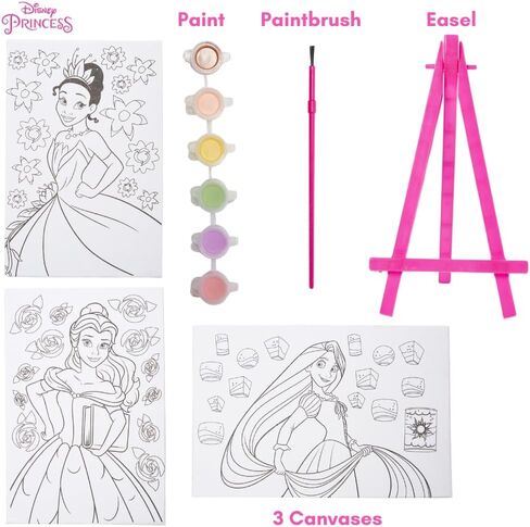 Innovative Designs Gabby’s Dollhouse Canvas Paint Set for Kids with 3 Canvases, Acrylic Paint, Paintbrush, & Easel in Kuwait