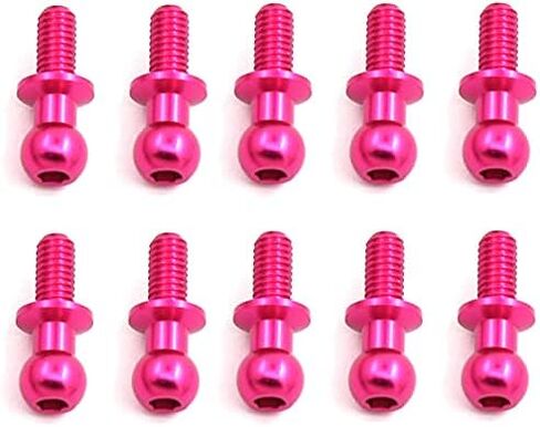 10pcs Shock Absorbers Ball Mounts,M3 Ball Head Screws,Fasteners Fixing Spherical Bolts for Tamiya TT01 TT02 Sakura D5 1/10 RC Drift Car Spare Parts Universal (Silver) in Saudi Arabia