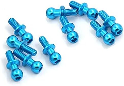 10pcs Shock Absorbers Ball Mounts,M3 Ball Head Screws,Fasteners Fixing Spherical Bolts for Tamiya TT01 TT02 Sakura D5 1/10 RC Drift Car Spare Parts Universal (Silver) in Saudi Arabia