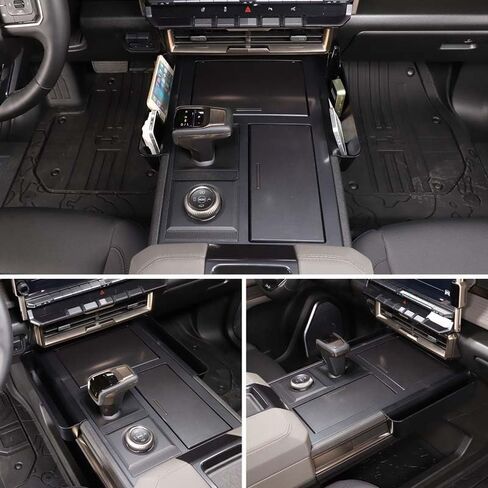 for Hummer EV Accessories Cab Center Console Organizer New Gear Shifter Storage Box Compatible with 2022-2024-2025 Hummer EV SUV Truck Pickup Gear Shift Console Side Tray 2PCS (Black) in Kuwait
