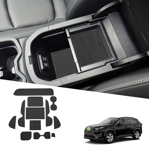 2019-2025 RAV4 Door Slot Mats for Toyota RAV4 2025 Accessories Center Console Liner Mats Compatible with 2019 2020 2021 2022 2023 2024 2025 Toyota RAV4 Hybrid/LE/XLE/Limited/XLE Premium(12PCS/Sets) in Saudi Arabia